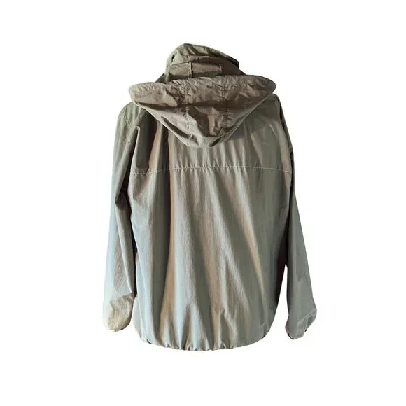Izod XFG Mens Hooded Windbreaker Jacket L Nylon Olive Green Casual Outerwear - Picture 4 of 11